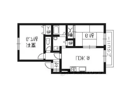 B・ベルヴィル(2LDK/1階)の間取り写真