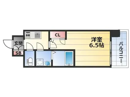 レジュールアッシュ三国本町(1K/2階)の間取り写真