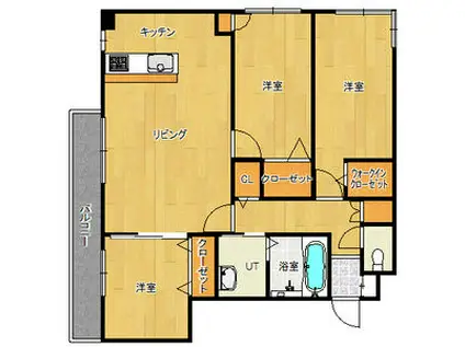 ショコラ(3LDK/4階)の間取り写真