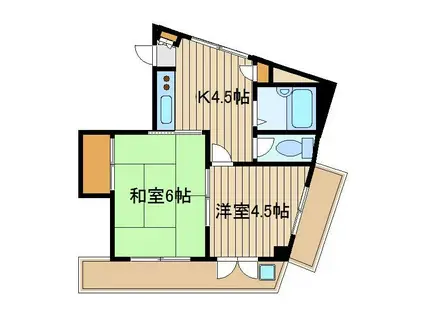 アイプレイス高野台(2K/2階)の間取り写真