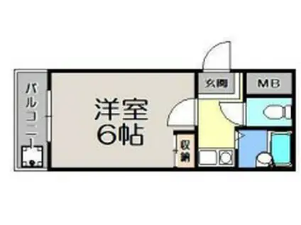 サンガーデン御所(1K/3階)の間取り写真