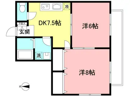 和田ビル(2DK/2階)の間取り写真