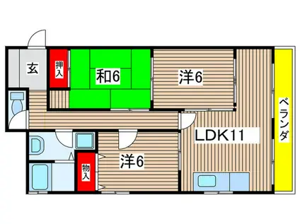 ラカーサ桃山(3LDK/3階)の間取り写真