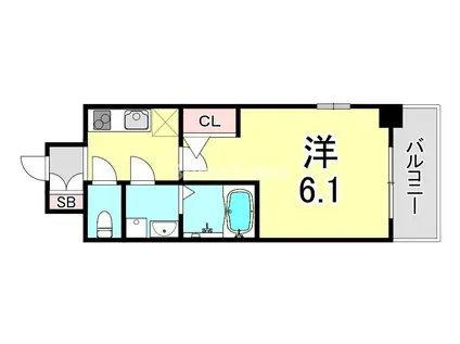 エスリード神戸兵庫駅マリーナスクエア(1K/5階)の間取り写真