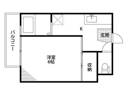 スカイパレス(1K/3階)の間取り写真