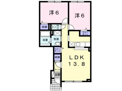 ソネット(2LDK/1階)の間取り写真