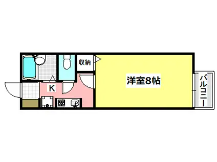 ハイツサン幸III(1K/1階)の間取り写真