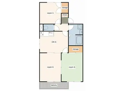 ヴァンベールB棟(3DK/2階)の間取り写真