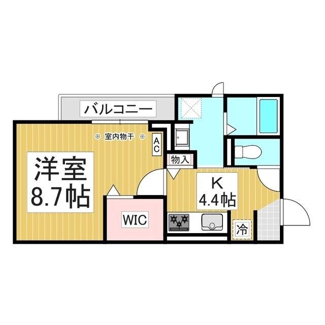 セルメイユール(1K/2階)の間取り写真