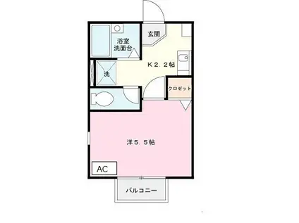 シャトル南本町(1K/1階)の間取り写真