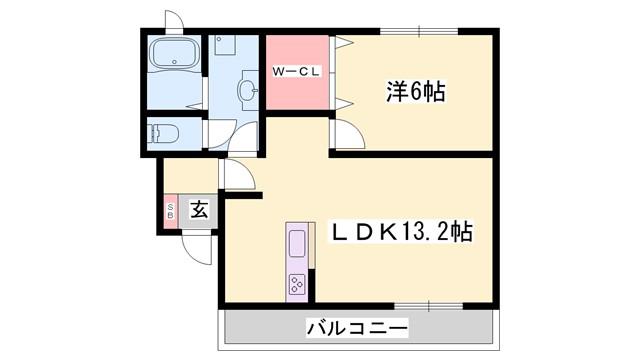 エレガント リヴ(1LDK/1階)の間取り写真