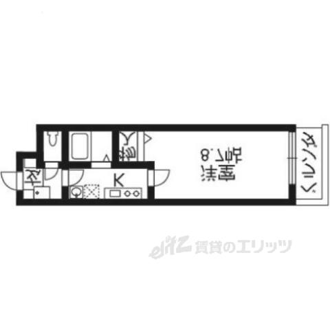 ビレイユ真英七条本町(1K/2階)の間取り写真