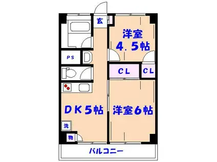 静幸マンション(2DK/2階)の間取り写真