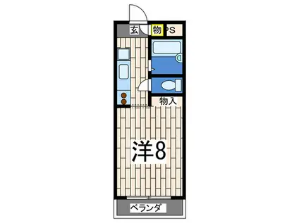 カーサ703(ワンルーム/2階)の間取り写真