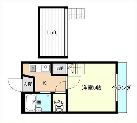 シングル10(1K/1階)の間取り写真