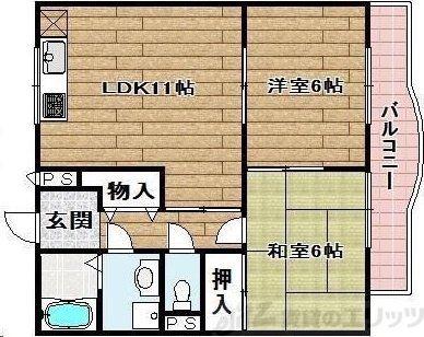 CASA(2LDK/3階)の間取り写真