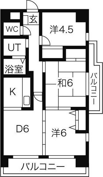 CHANGUIII泉(3DK/13階)の間取り写真