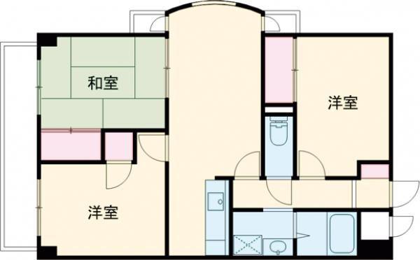 プラザインペリアル(2LDK/3階)の間取り写真