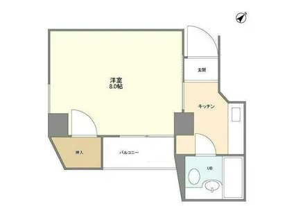 青葉台タワー(1K/3階)の間取り写真