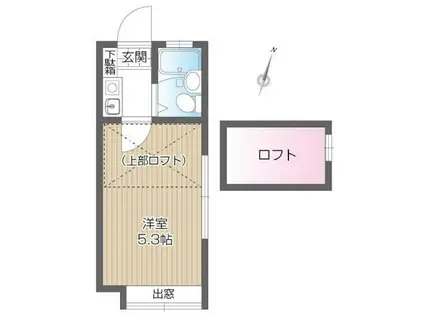 パラストハイム西荻(ワンルーム/1階)の間取り写真