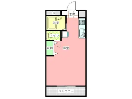 コーポピアかすが(ワンルーム/2階)の間取り写真