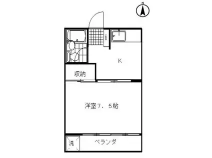 コーポヨシノ(1K/2階)の間取り写真