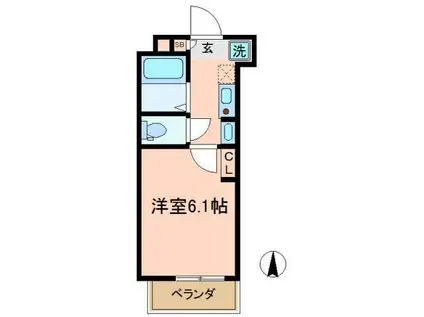 ブランドゥブラン(1K/1階)の間取り写真