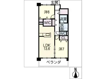GRANTAGEイースト(2LDK/2階)の間取り写真