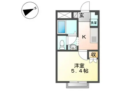 リバーサイドJS(1K/1階)の間取り写真