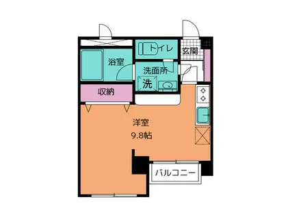 パラシオ花音(ワンルーム/2階)の間取り写真