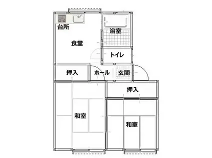ファミール以和貴(2DK/2階)の間取り写真