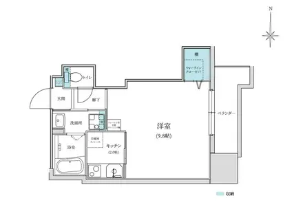 FORBIS五島町(1K/7階)の間取り写真