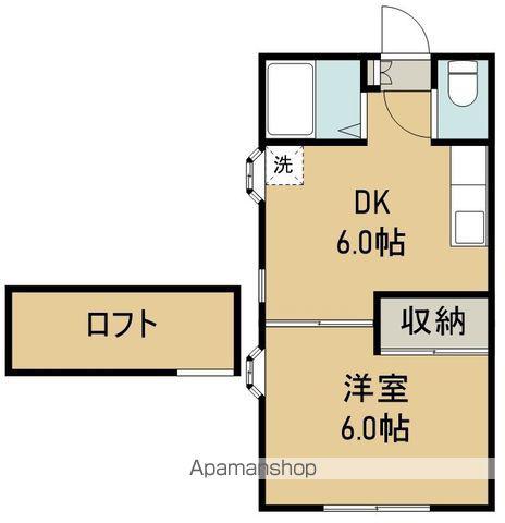 パレス東仙台(1DK/2階)の間取り写真