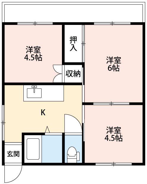 佐藤アパート(3K/2階)の間取り写真