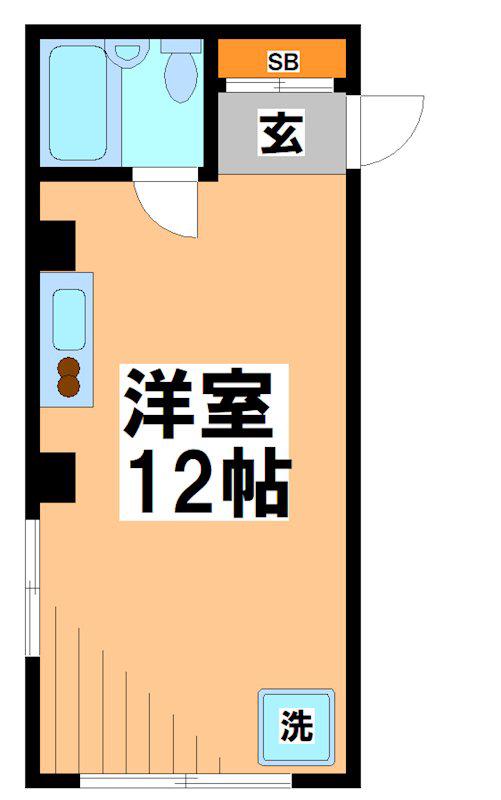 第2恩田ビル(ワンルーム/3階)の間取り写真