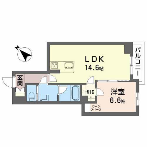 シャーメゾン仁王門通(1LDK/1階)の間取り写真
