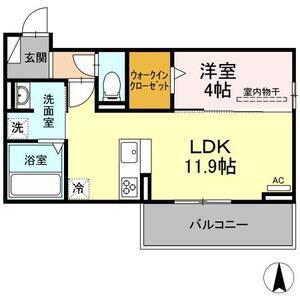 サンセール(1LDK/3階)の間取り写真