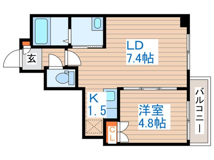 レジディア桑園(1LDK/3階)の間取り写真