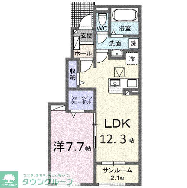 RUSCELLEI(1LDK/1階)の間取り写真