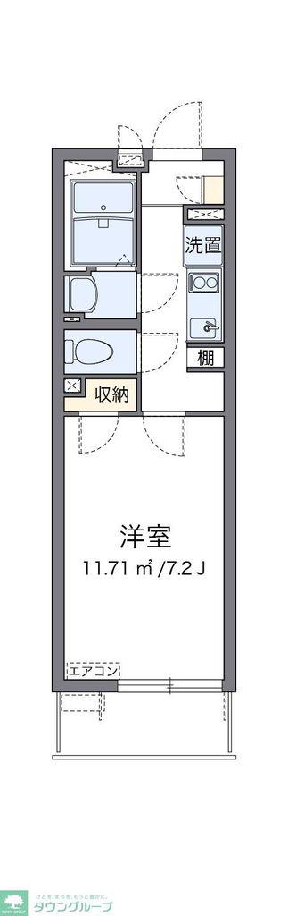 クレイノトルース V(1K/4階)の間取り写真