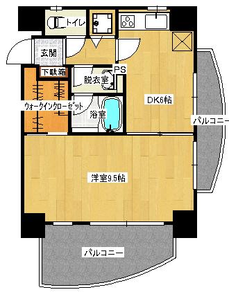 サンクレスト東雲(1DK/5階)の間取り写真