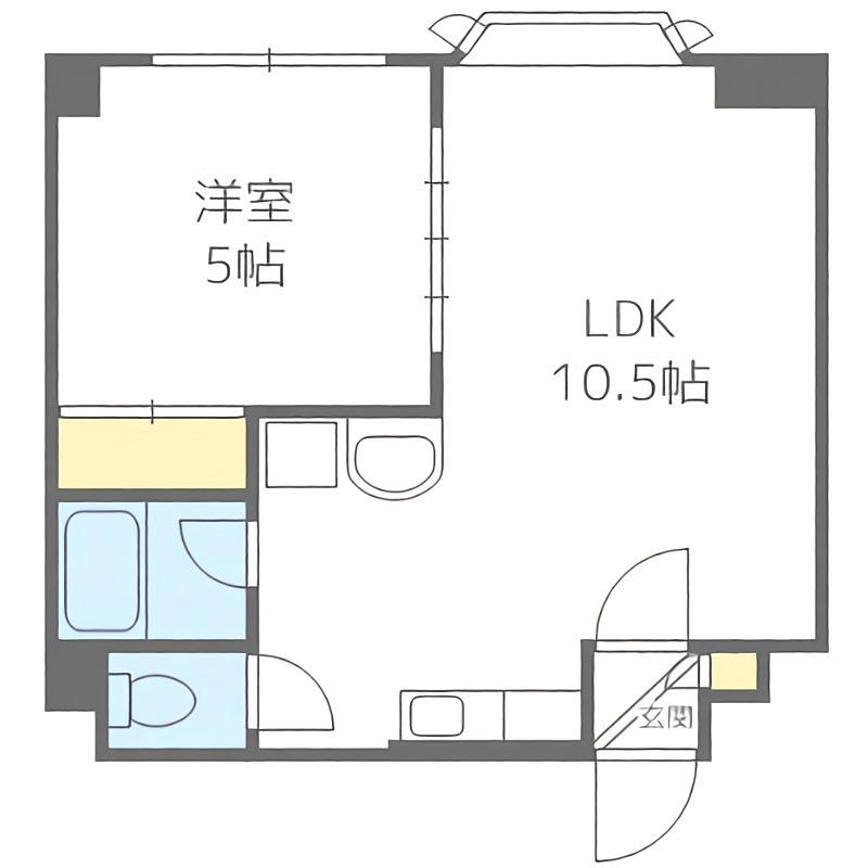 ニューセトル南4条II(1LDK/4階)の間取り写真