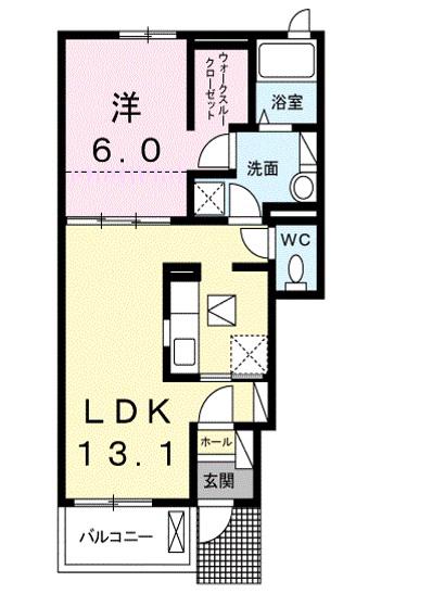 HABITATION (1LDK/1階)の間取り写真