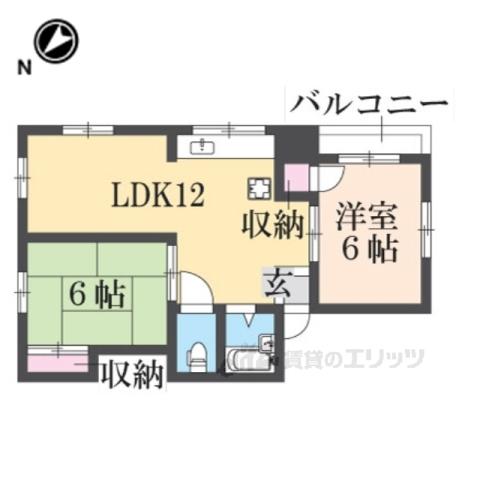 グリーンハイツ伊丹(2LDK/2階)の間取り写真