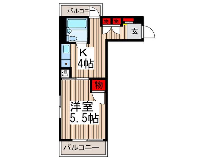 三恵西川口ハイツ(1K/7階)の間取り写真