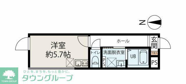 ピースフルパレス世田谷(ワンルーム/5階)の間取り写真