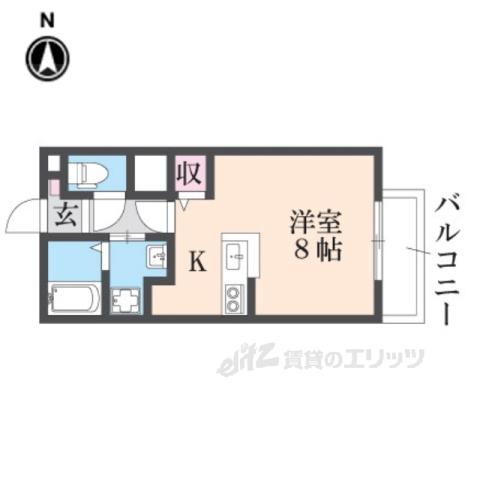 エルメゾン法隆寺(1K/2階)の間取り写真