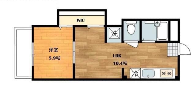 井上レジデンスB(1LDK/2階)の間取り写真