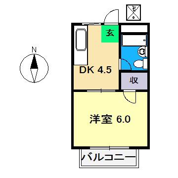 レジデンス高坂(1DK/2階)の間取り写真