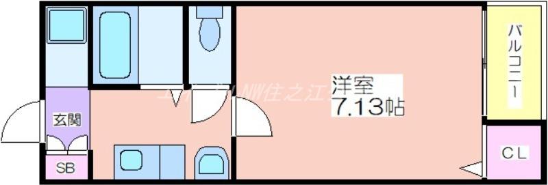 あびこ88マンション(1K/4階)の間取り写真